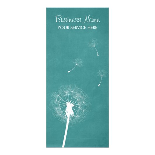 Carte Publicitaire Élégant Dandelion vert Turquoise (Devant)