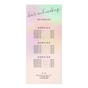 Carte Publicitaire élégant holographique ombre perle nacre arc-en-c