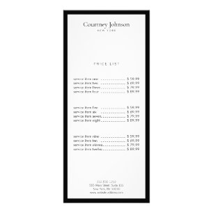 Carte Publicitaire Élégant Minimaliste Luxe Boutique Noir/Blanc