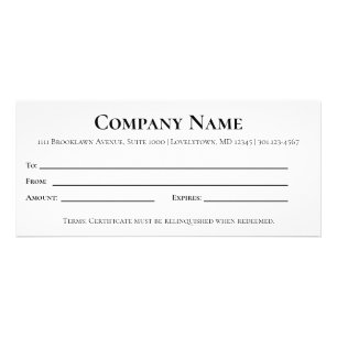 Carte Publicitaire Élégant Modèle de certificat cadeau Black and Gold