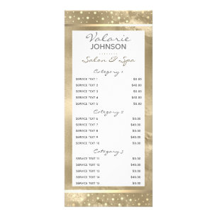 Carte Publicitaire Élégant moderne Script Gold Salon Spa 5 Service