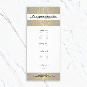 Carte Publicitaire Élégant Motif de feuille d'or