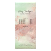 Carte Publicitaire Elégant peintre de maquillage d'or rose moderne (Dos)