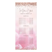 Carte Publicitaire Elegant Pink Gold Parties scintillant Beauté Salon (Devant)