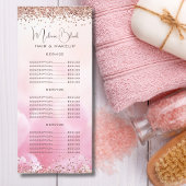Carte Publicitaire Elegant Pink Gold Parties scintillant Beauté Salon