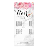 Carte Publicitaire Elégant rose en cuivre ciseaux en or coiffeuse (Dos)