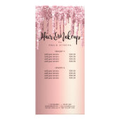 Carte Publicitaire Élégant rose en cuivre or parties scintillant gout (Dos)