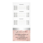 Carte Publicitaire Élégant rose moderne en or marbre argent rayé (Dos)