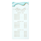 Carte Publicitaire Elégante Parties scintillant Or Bleu Marbre Agate (Dos)