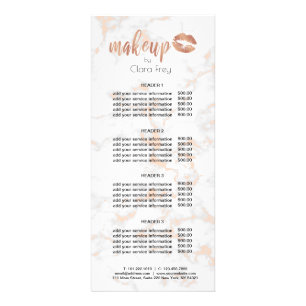 Carte Publicitaire Élégantes lèvres en or rose en cuivre et maquillag