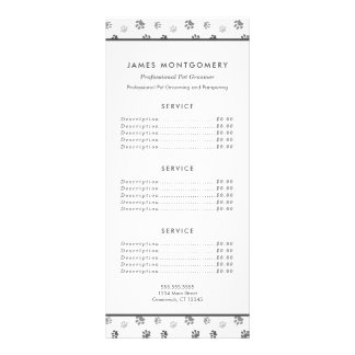 Carte Publicitaire Empreintes de pattes blancs gris-noir Services de 