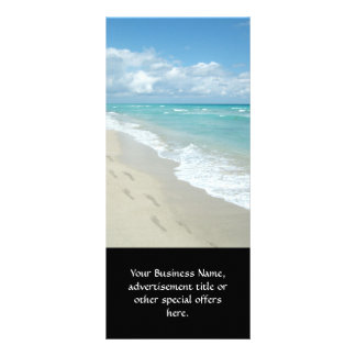 Carte Publicitaire Empreintes sur la plage de sable blanc, Pittoresqu