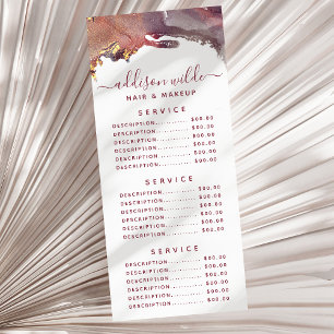 Carte Publicitaire Encre aquarelle liquide d'art moderne violet et or