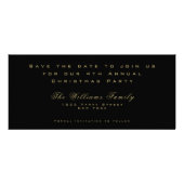 Carte Publicitaire Enregistrer la date Elegant Black and Gold Typogra (Dos)
