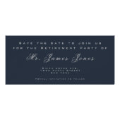 Carte Publicitaire Entreprise Bleu Enregistrer La Date Chic Silver Gr (Dos)