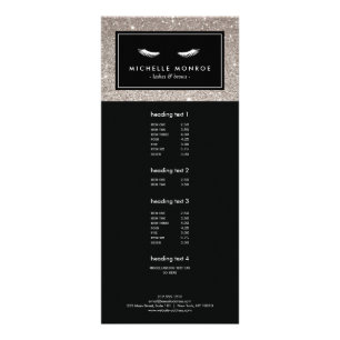 Carte Publicitaire Eyelashes avec Parties scintillant en argent