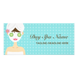 Carte Publicitaire Femme au bain avec un masque de beauté Spa de jour