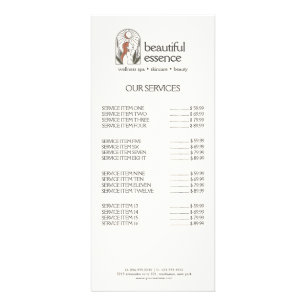 Carte Publicitaire Femme Feuille Moon Arch SKINCARE Wellness Day Spa