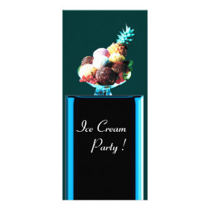 Carte Publicitaire FÊTE DE CRÈME DE GLACE - MAGASIN DE DÉSERT, bleu r