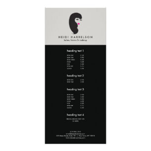 Carte Publicitaire Fille avec des cils sur Lt Grey Beauty Rack Card