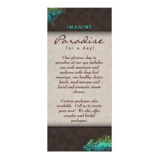 Carte Publicitaire Fleur Floral Salon Spa Bleu Vert Brown