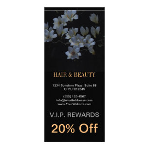 Carte Publicitaire Fleur noire et blanche de magnolia de broderie