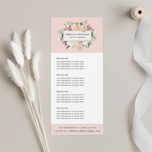 Carte Publicitaire Floral antique | Tarification ou services
