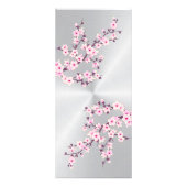 Carte Publicitaire Floral Cerisier Fleur Rose Argent Prix de service (Dos)