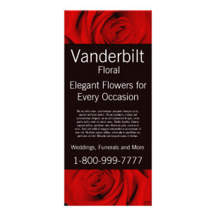 Carte Publicitaire Floral Company FloristrRed Rose Rack Card