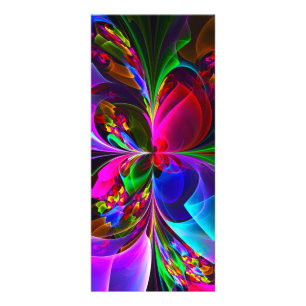 Carte Publicitaire Floral moderne Art Abstrait Rouge Bleu Motif #12