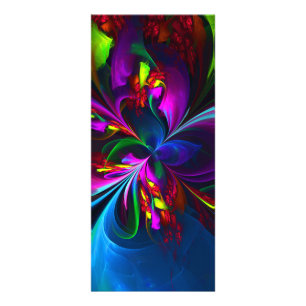 Carte Publicitaire Floral moderne Art Abstrait Rouge Bleu Motif #15