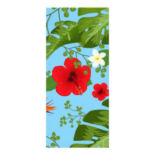 Carte Publicitaire Fond de fleurs tropicales 12
