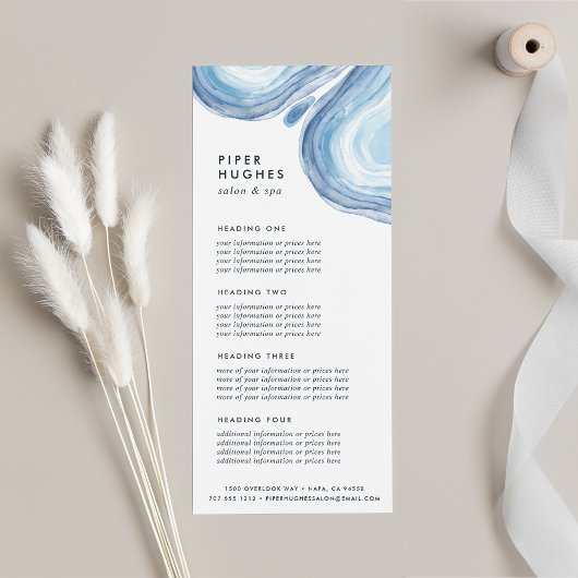 Carte Publicitaire Géode de vague bleue | Services ou tarif