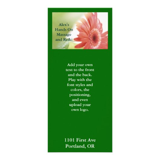 Carte Publicitaire Gerbera Rose Daisy (Devant)
