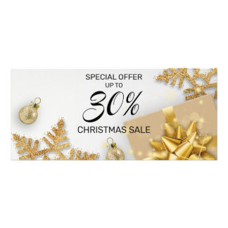 Carte Publicitaire Gold Christmas Balls Cadeau Gold Snowflakes Remise
