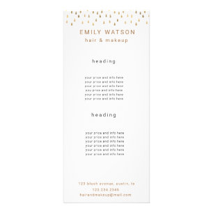 Carte Publicitaire Gold Rain Drops Faux Foil Trendy Price