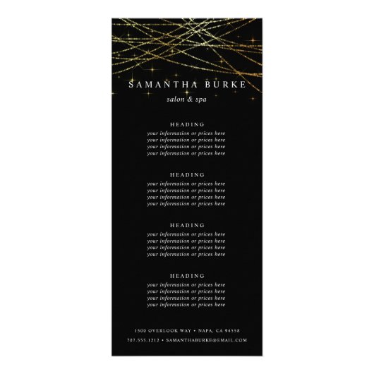 Carte Publicitaire Golden Garland | Tarification ou services (Devant)