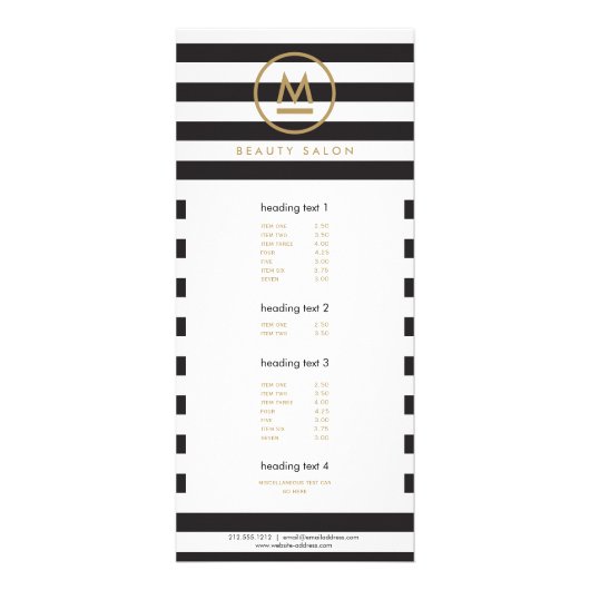 Carte Publicitaire Grand Monogramme moderne initial sur bandes en gra (Devant)
