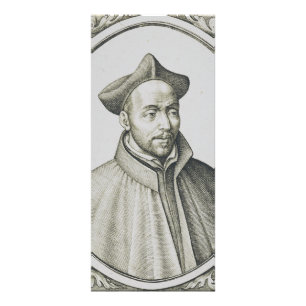 Carte Publicitaire Gravure antique de Saint Ignace de Loyola Art anci