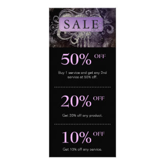 Carte Publicitaire Grunge Parties scintillant Salon Black Purple Prom