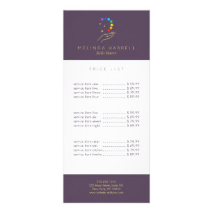 Carte Publicitaire Guérison Logo Main Reiki, Massage, Wellness Purple