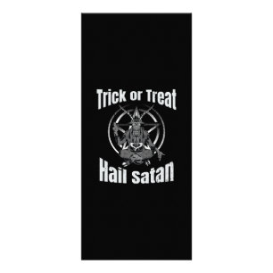 Carte Publicitaire Hail Satan Pentagram Chèvre Halloween