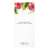 Carte Publicitaire Hibiscus Feuille Salon Spa Tarifs (Dos)