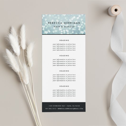 Carte Publicitaire Ice Blue Bokeh | Tarification ou services