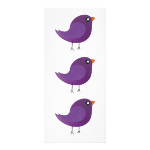 Carte Publicitaire Illustration de petit oiseau violet mignon