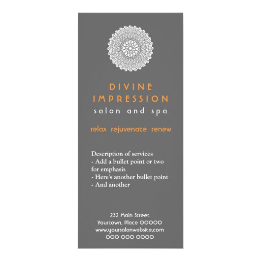 Carte Publicitaire Impression Divine Orange (Devant)