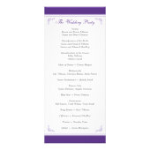 Carte Publicitaire IMPRIMÉ BOW Purple White Floral Wedding Program (Dos)