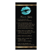 Carte Publicitaire Instructions turquoise Parties scintillant Lipstic (Devant)