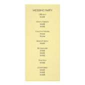 Carte Publicitaire Island Citrus Yellow Wedding Program (Dos)