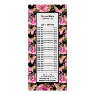 Carte Publicitaire Jardin de roses papillon floral fleur mignon esthé